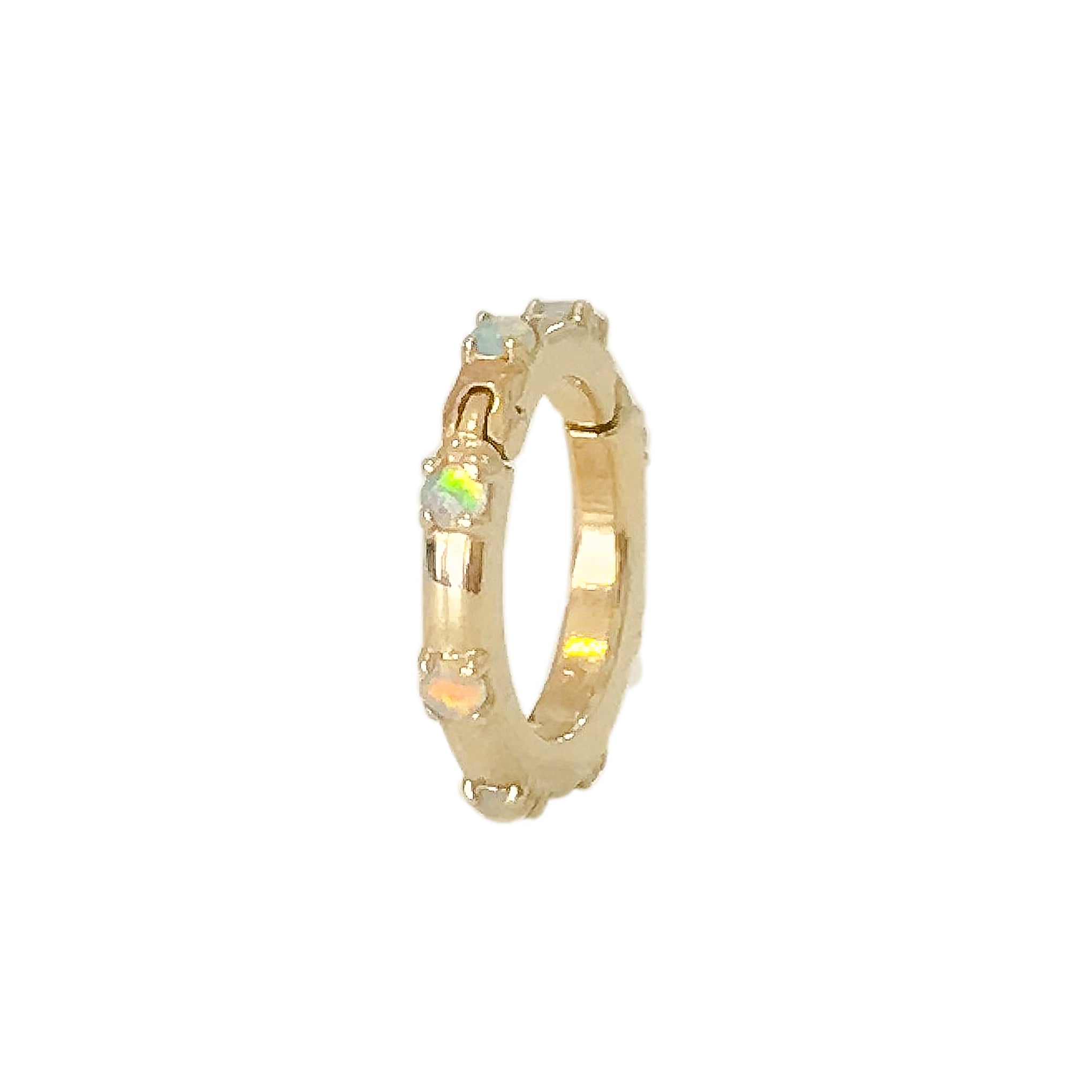 14K Gold Opal Round Charm Enhancer