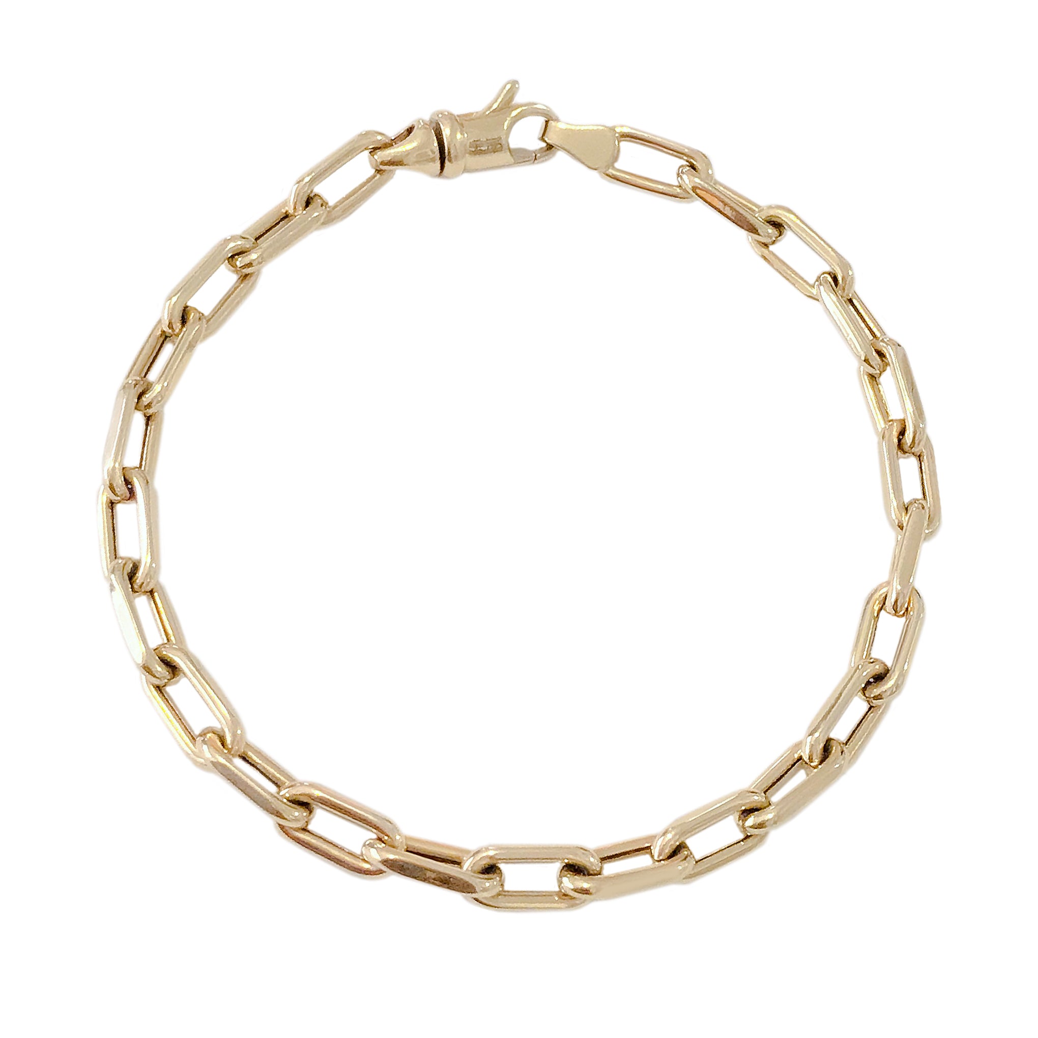 14K Gold Thick Oval Link Bracelet ~ Small Links, In Stock!