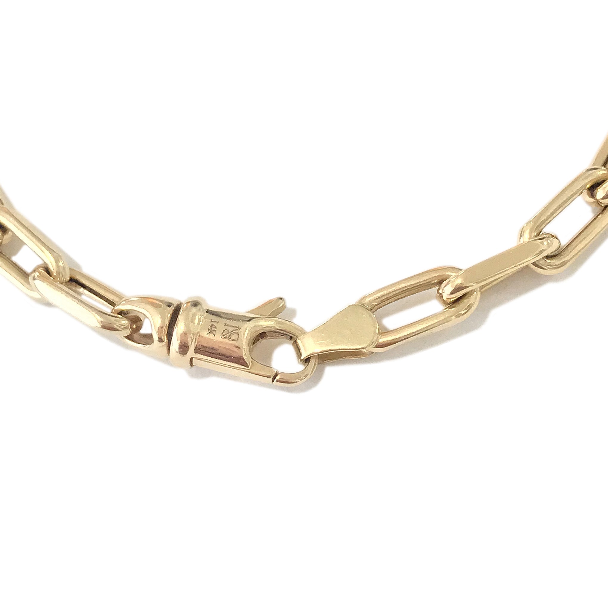 14K Gold Thick Oval Link Bracelet ~ Small Links, In Stock!