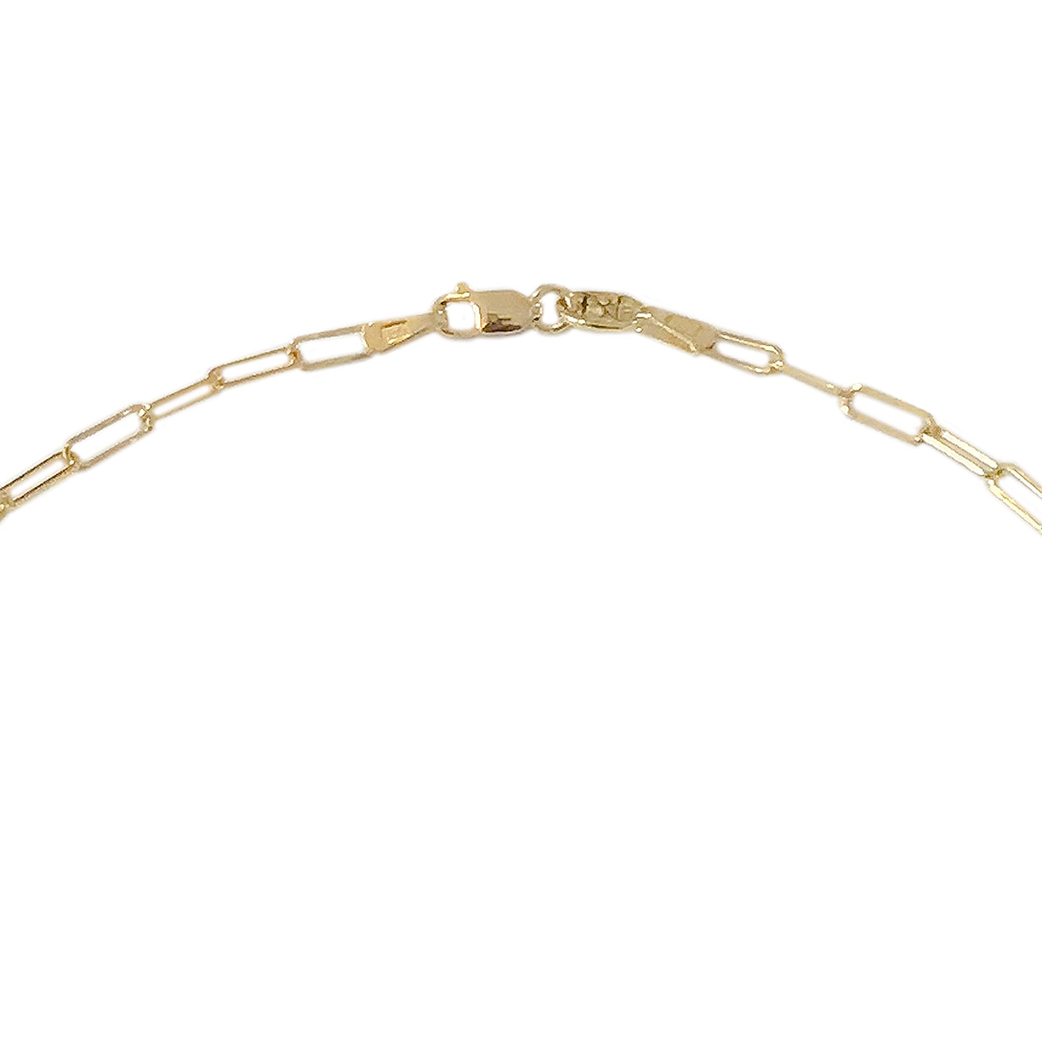 14K Gold Thin Elongated Oval Link Chain Necklace, Small Size Link
