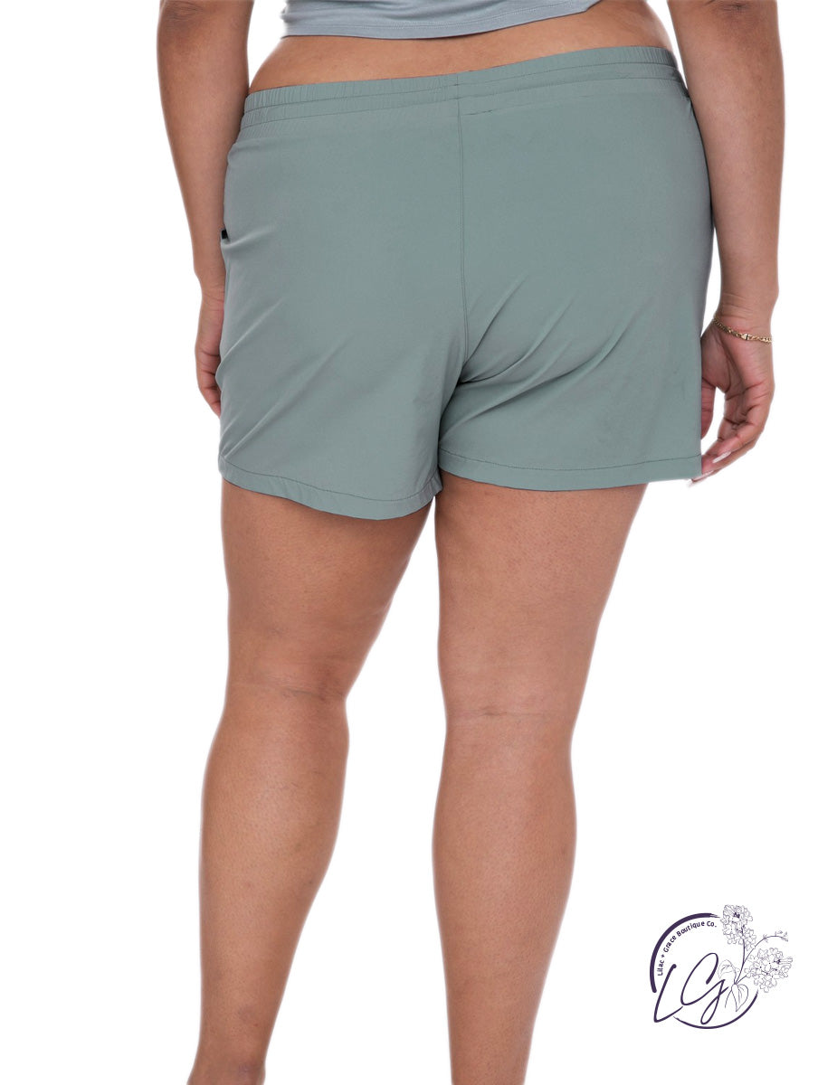 Curvy Athleisure Shorts with Drawstrings