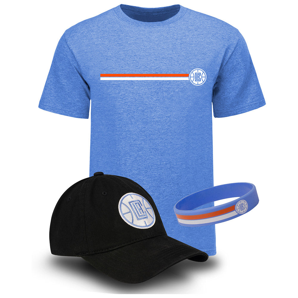 2021 LA Clippers City Edition Moments Mixtape Hat/T-Shirt Combo with Wristband