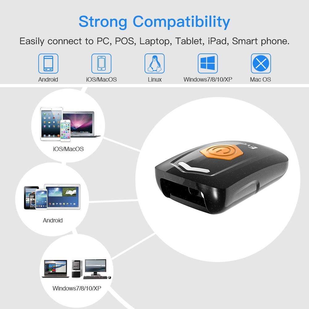 Eyoyo 2D Bluetooth Barcode Scanner EY-021 ,Portable Mini Wireless & US