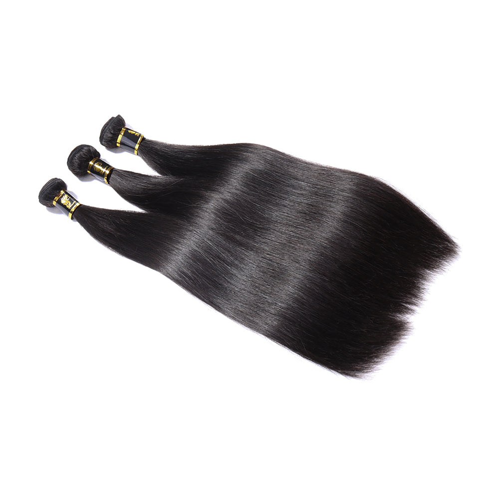 Brazilian Human Hair 3 Bundles with frontal