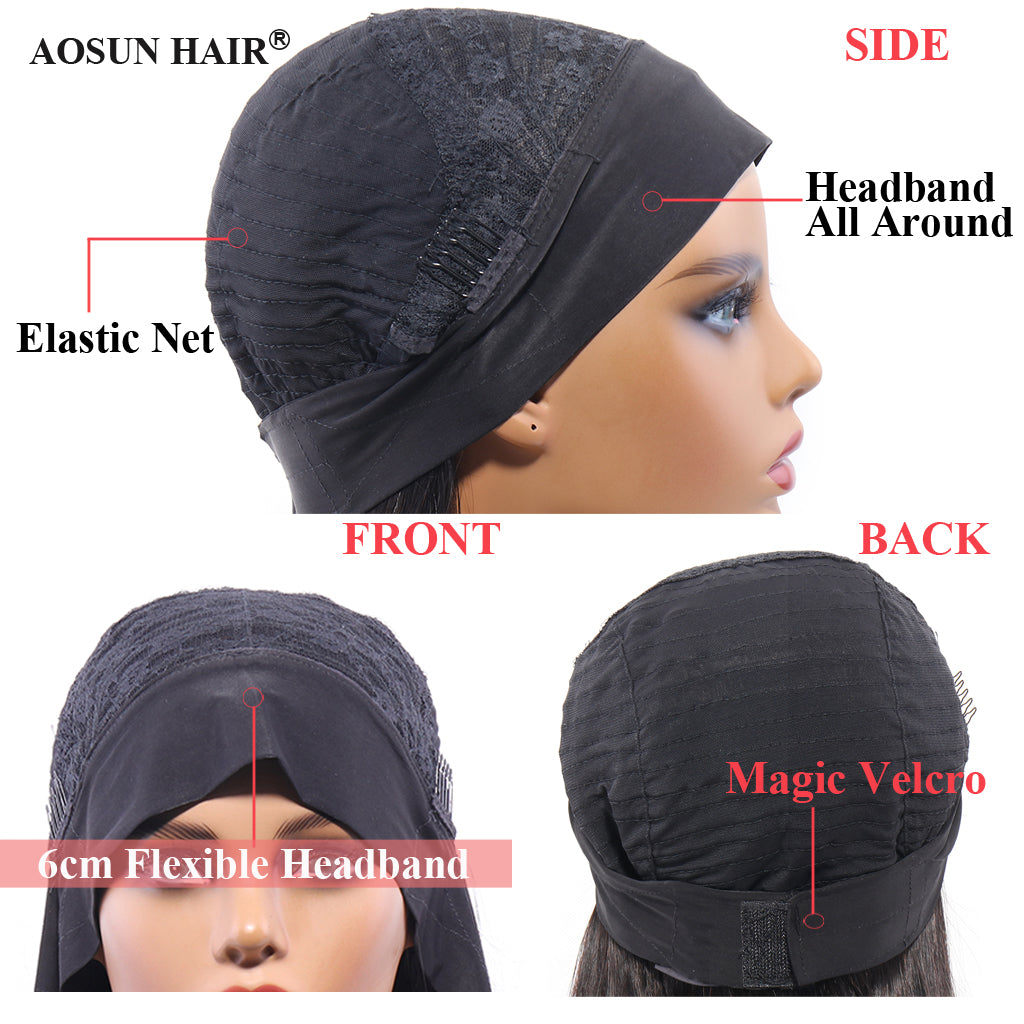 brazilian straight headband wig