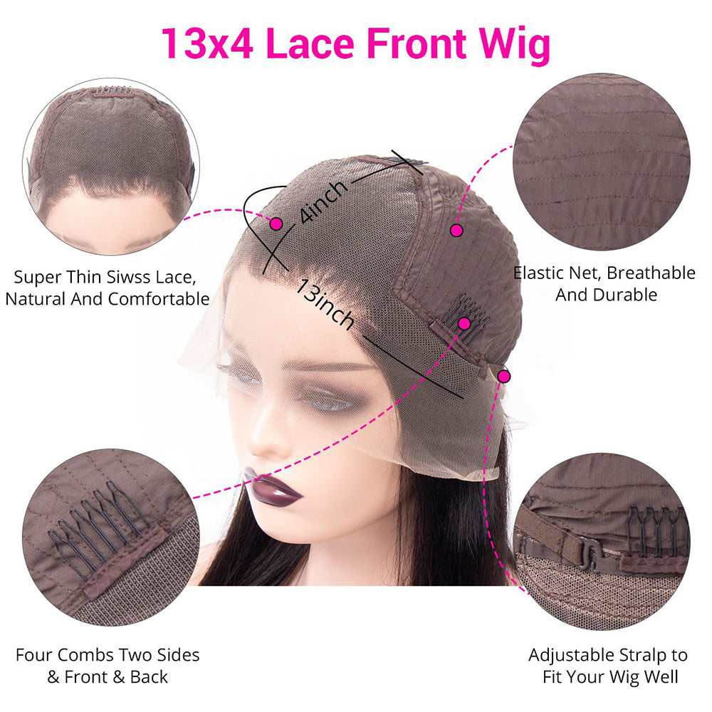13x4 straight lace front wig