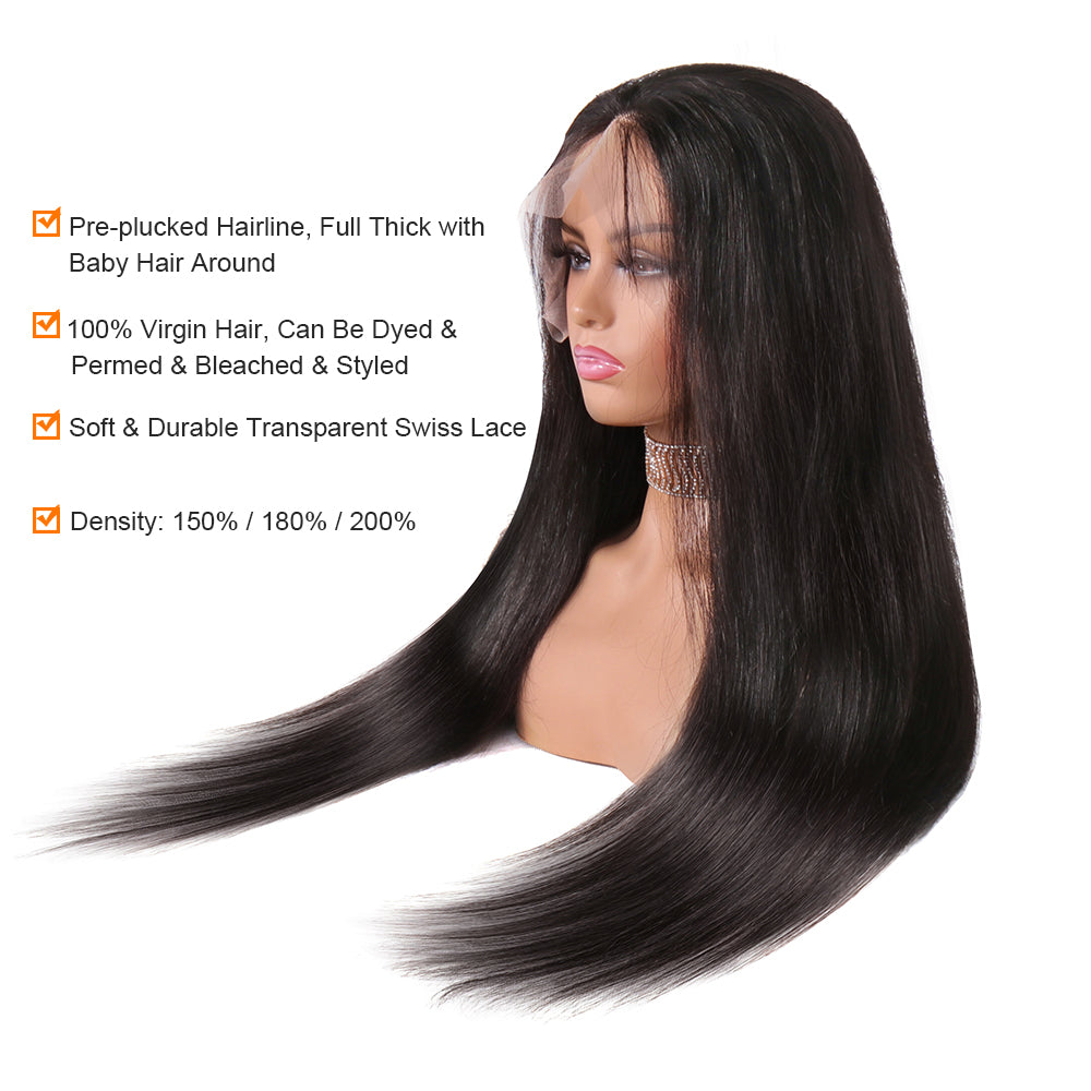 straight 13x6 lace front wig