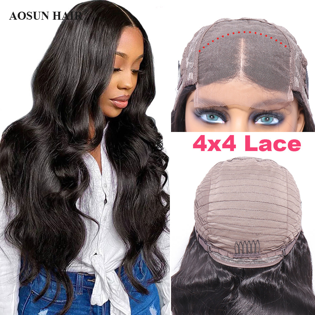 body wave closure wig