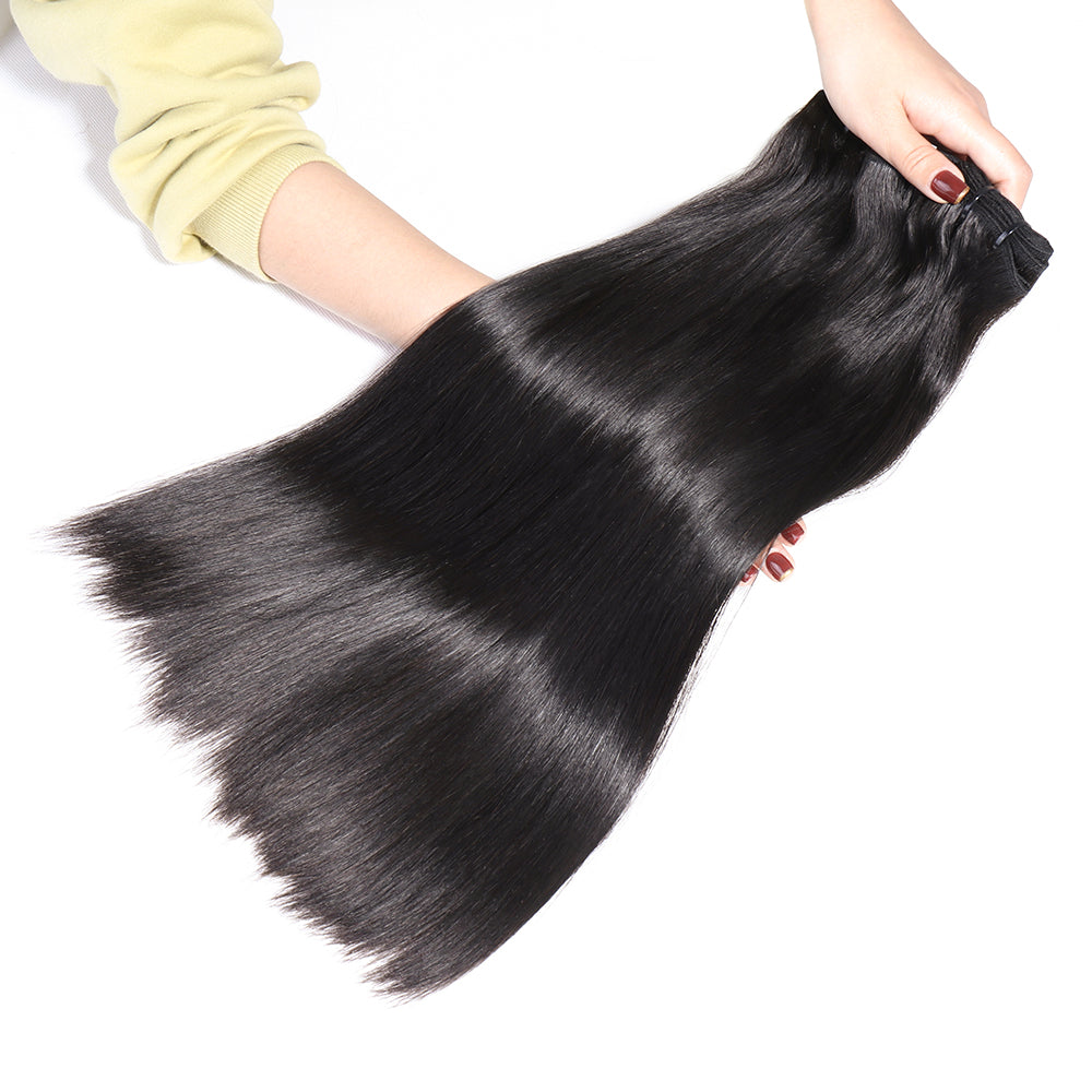 Double Drawn Natural Black Color Hair Extension