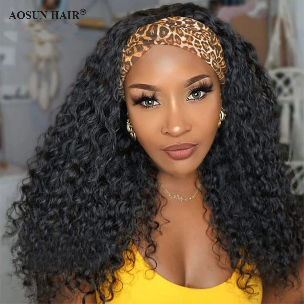 deep wave headband wig