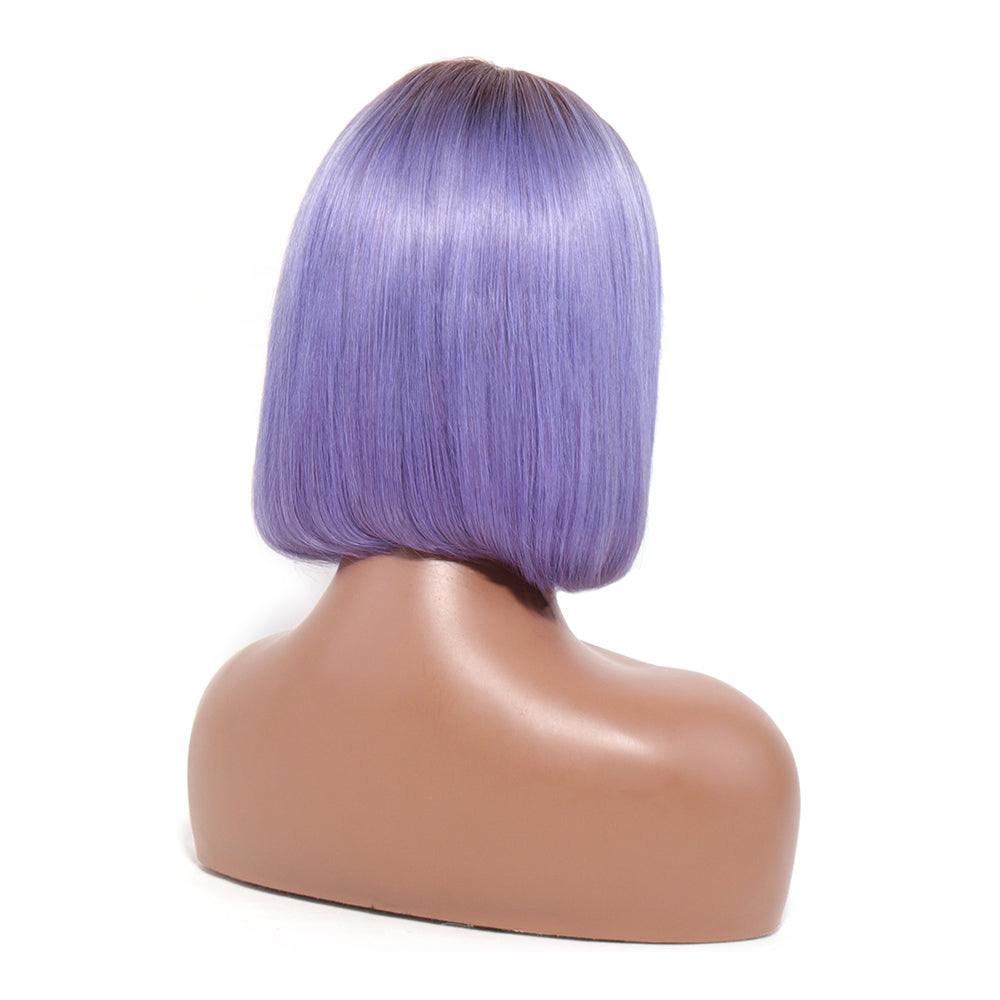 1b purple short bob wig