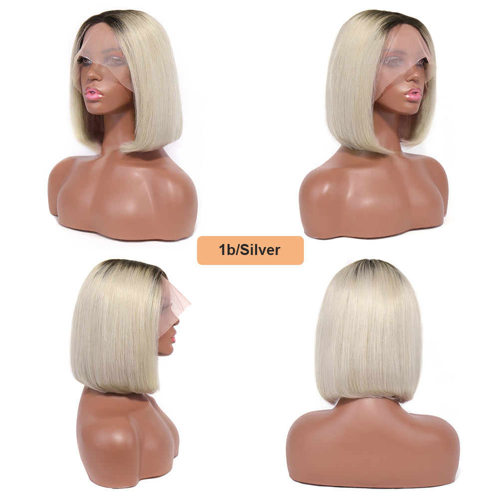 1b/silver short bob wig