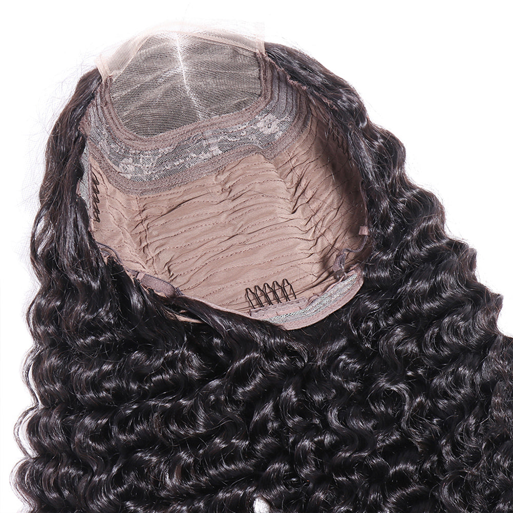 4x4 deep wave lace wig for black women
