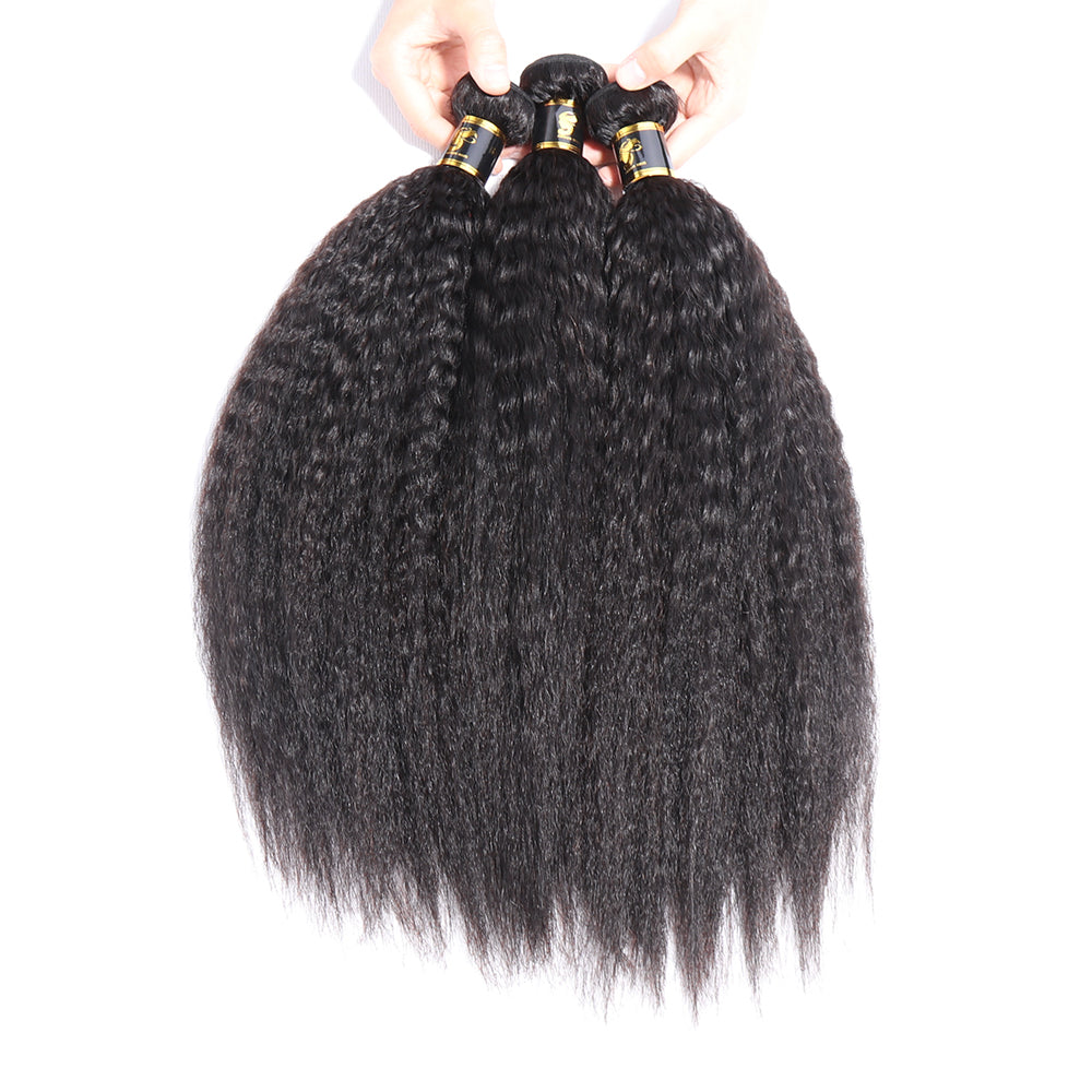 Yaki Hair 3 Bundles with Closure