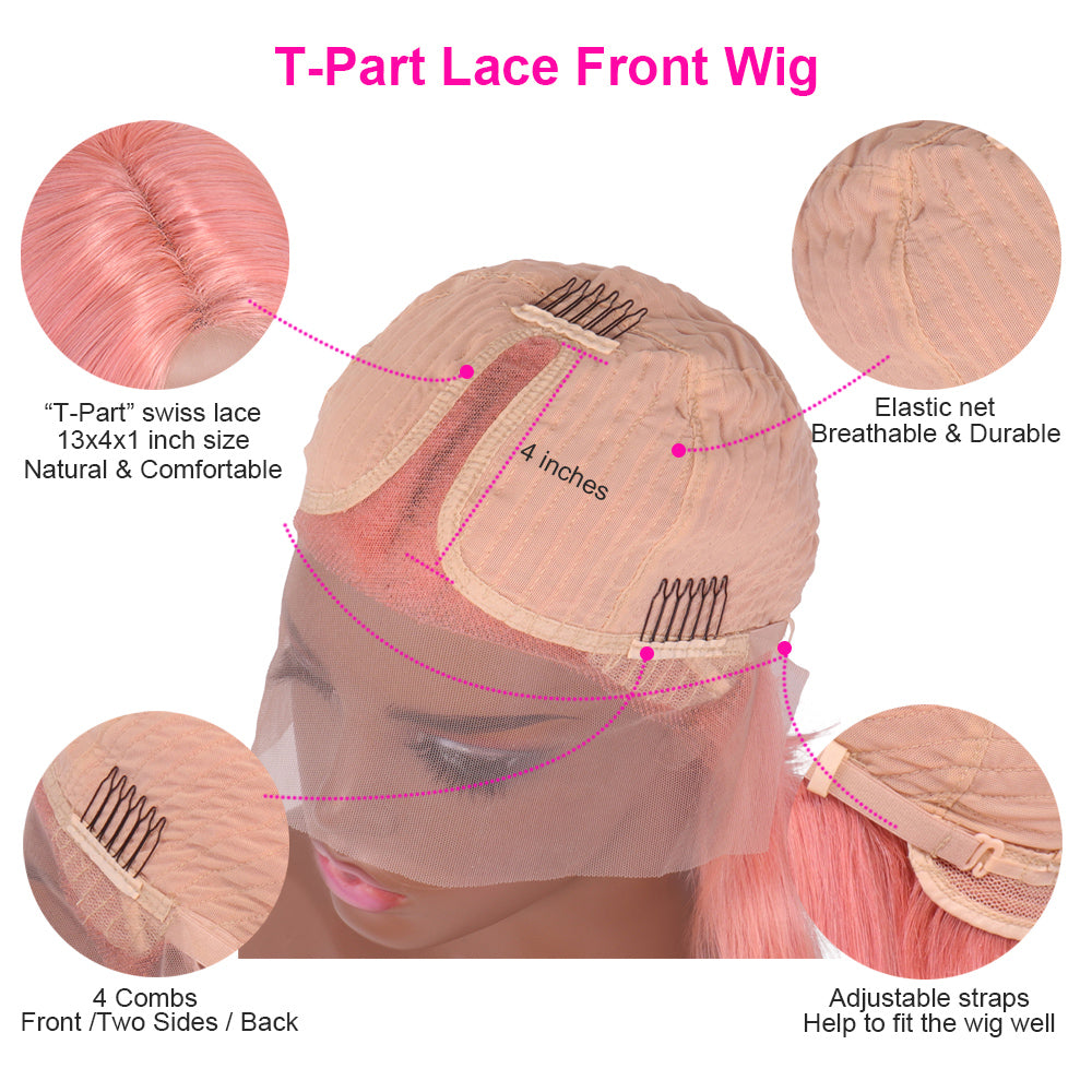 rose pink bob wig