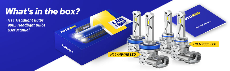 AUTOONE H11/H9/H8 9005/HB3 LED Bulbs Combo High Low Beam Headlights, C –  AutoMaximizer