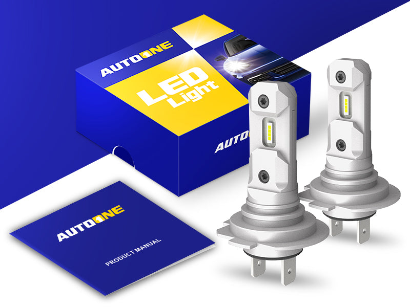 AUTOONE Upgraded H7 LED Bulb 6000K White, 400% Brighter LED H7 Bulbs with  Turbofan, No Adapter Required Plug and Play, 1:1 Mini Size Non-polarity