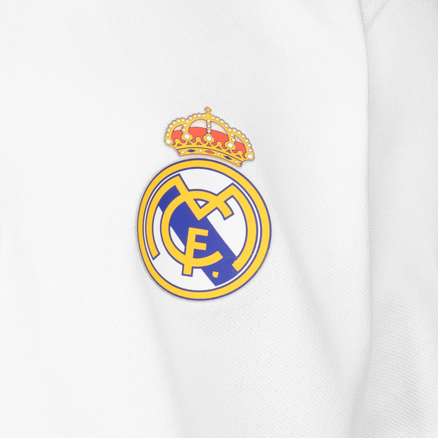 Youth ECO Essentials Real Madrid Color Crest Polo White