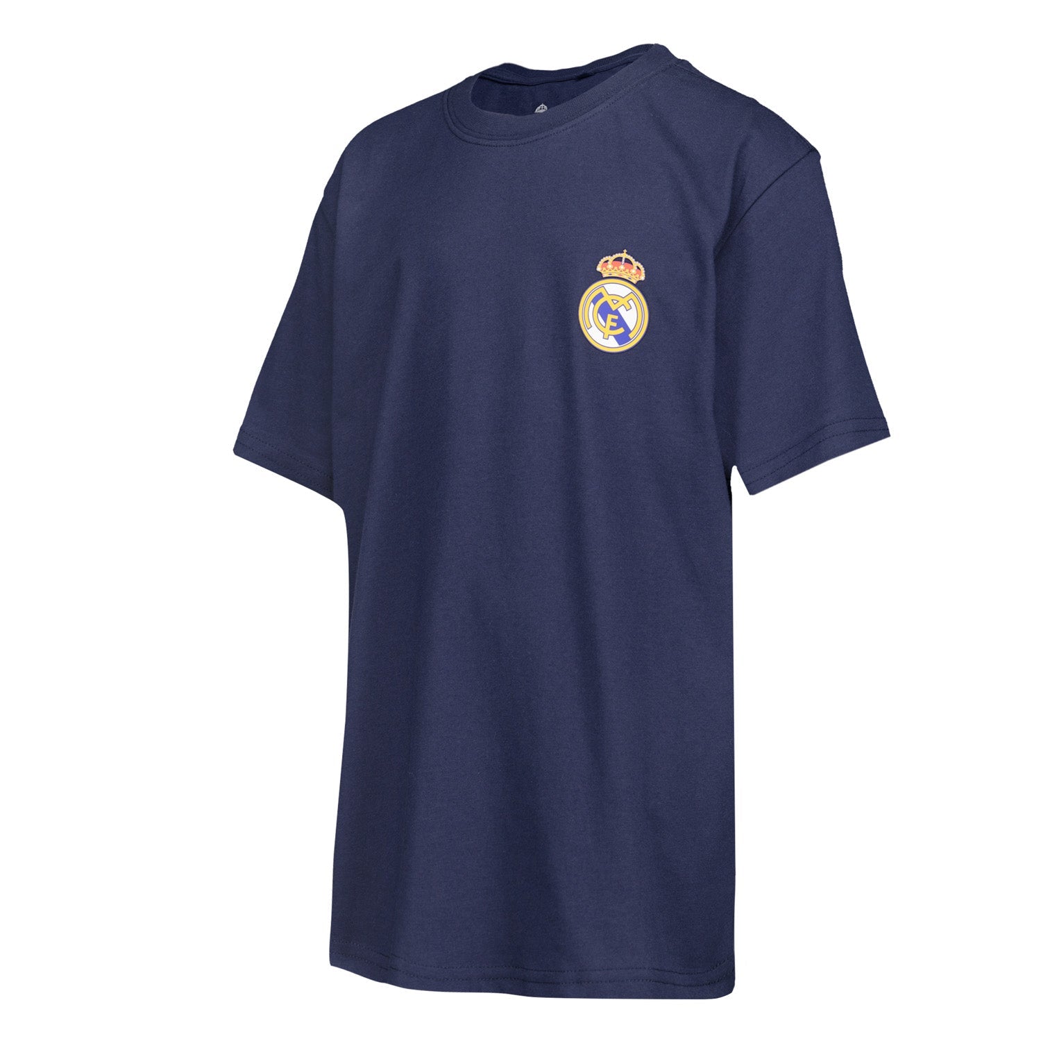 Youth ECO Essentials Real Madrid Color Crest T-Shirt Navy