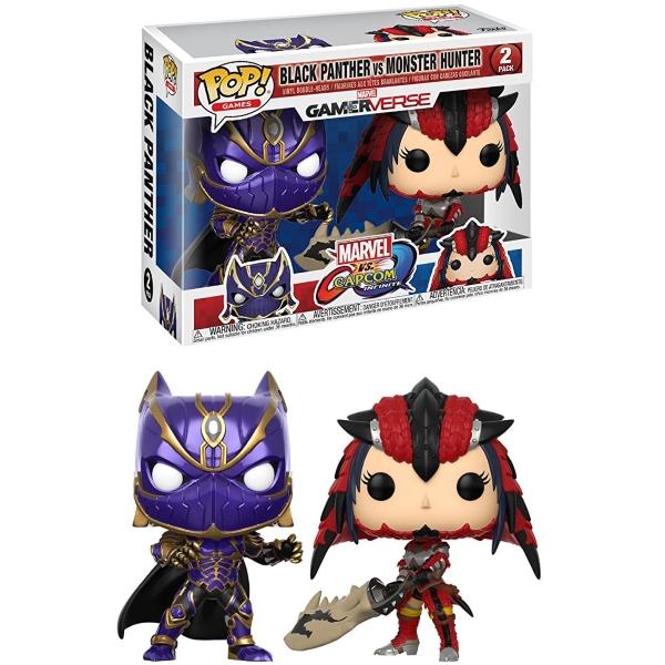 Funko POP! Games - Marvel Vs. Capcom Infinite: Black Panther Vs. Monster Hunter Vinyl Bobble-heads 2-Pack