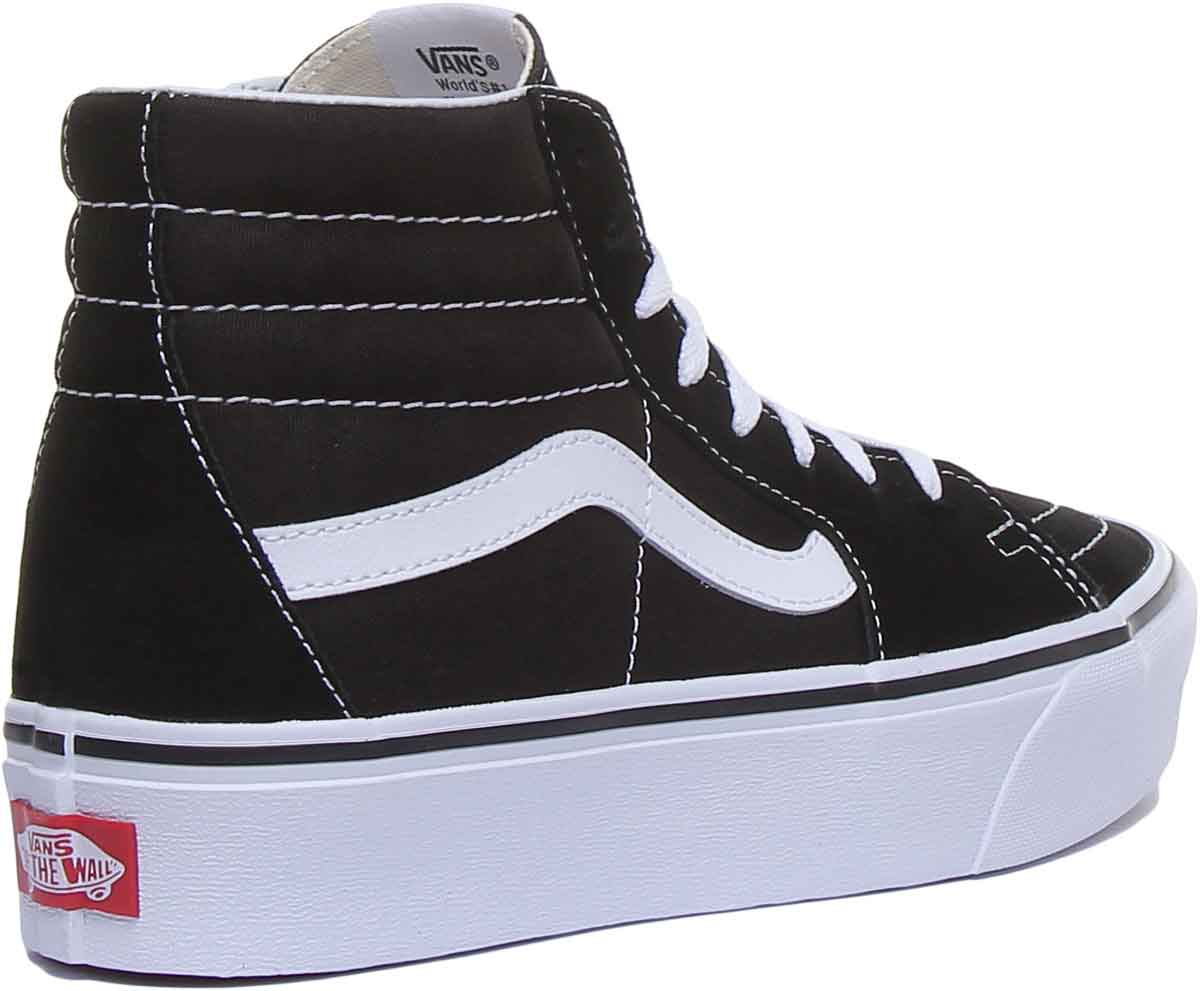 Vans Classic Sk8 Hi Platform In Black White For Women