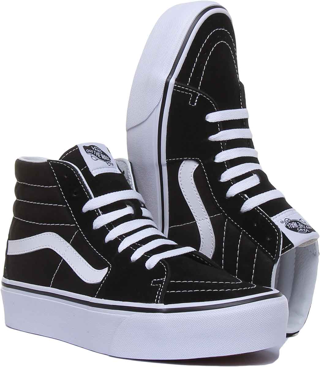 Vans Classic Sk8 Hi Platform In Black White For Women