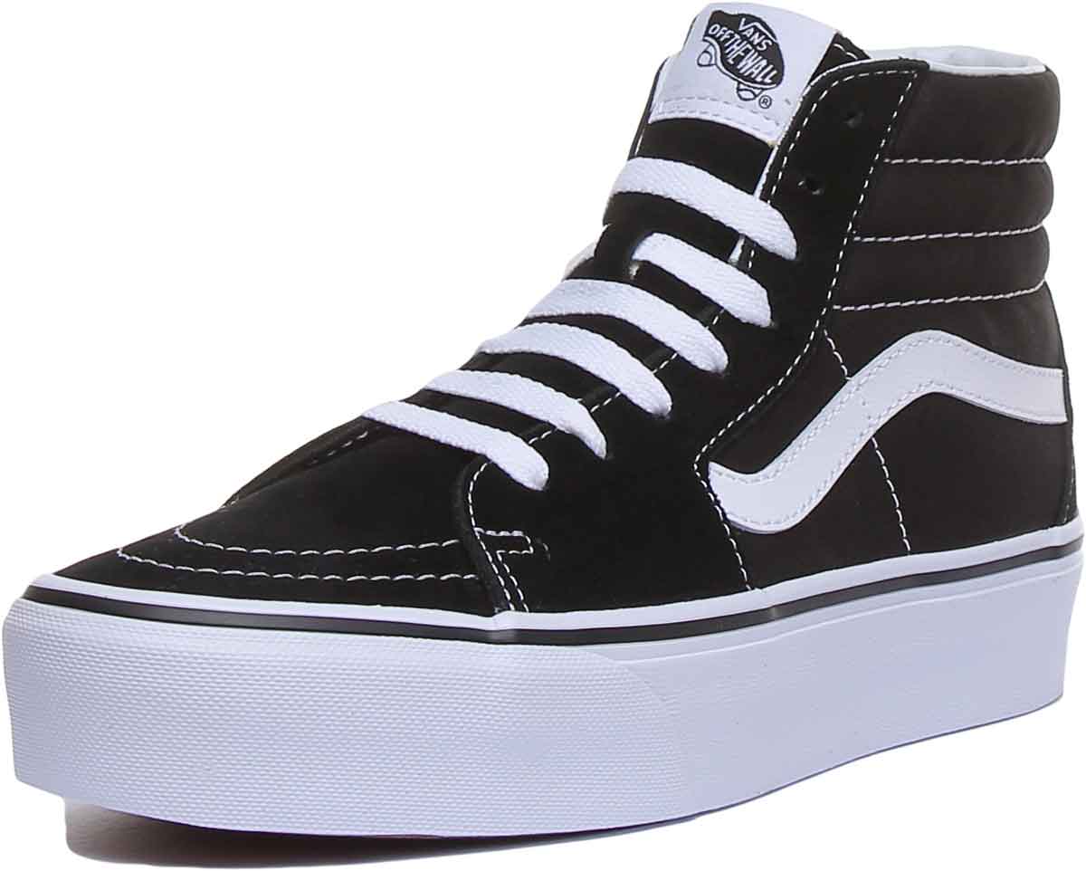 Vans Classic Sk8 Hi Platform In Black White For Women