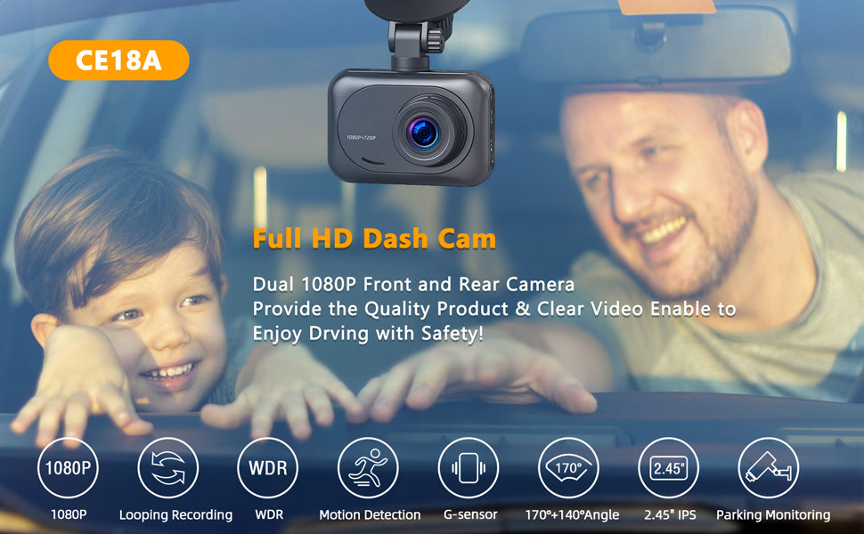 Achetez une caméra de tableau de bord en ligne, Caméra de tableau de bord  Toguard CE18A