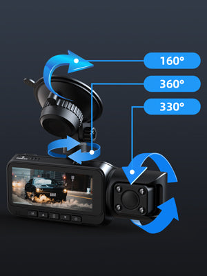 autolock 3-Kanal Dashcam vorne und hinten innen, 1080P Dashcam IR  Nachtsicht Dashcam