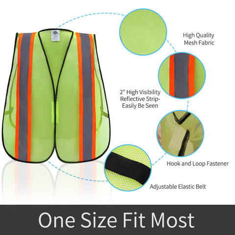 Dazonity High Visibility Reflective Safety Vest , Mesh,Reflective Stri – Dazonity  Safety