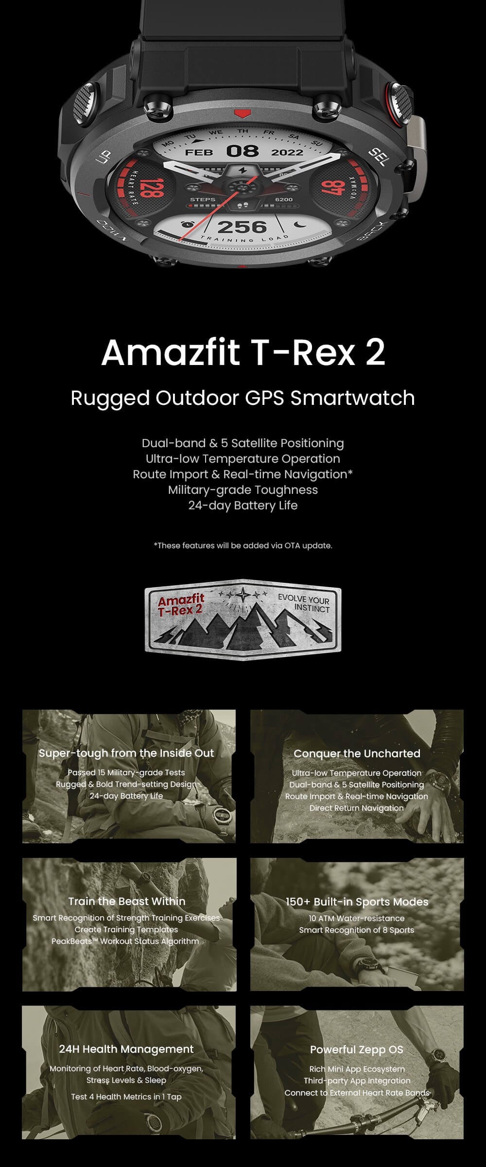 Amazfit t rex 2 details Clearance
