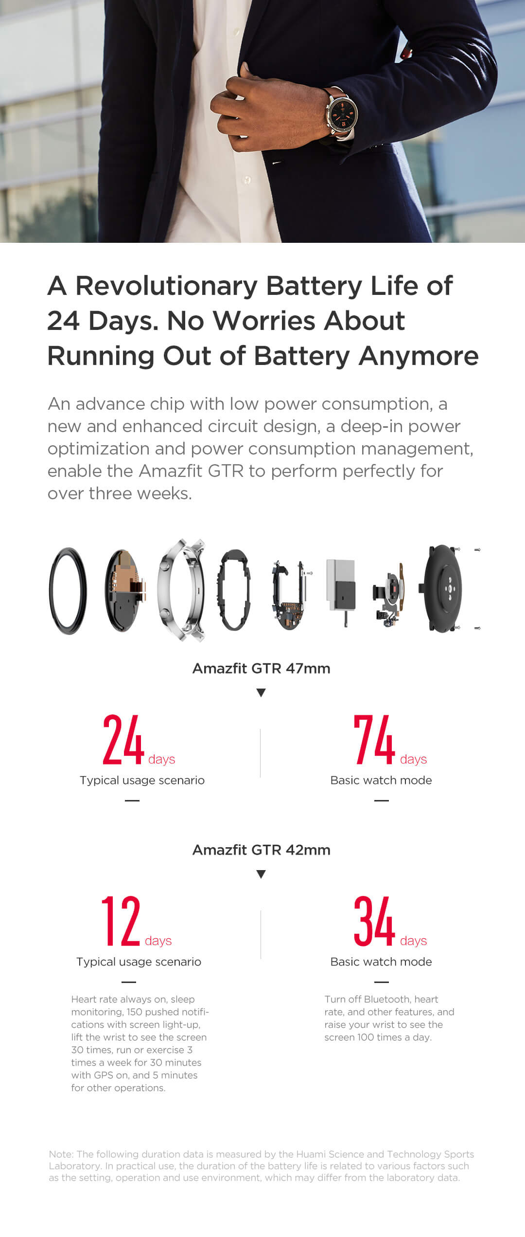 amazfit gtr battery life