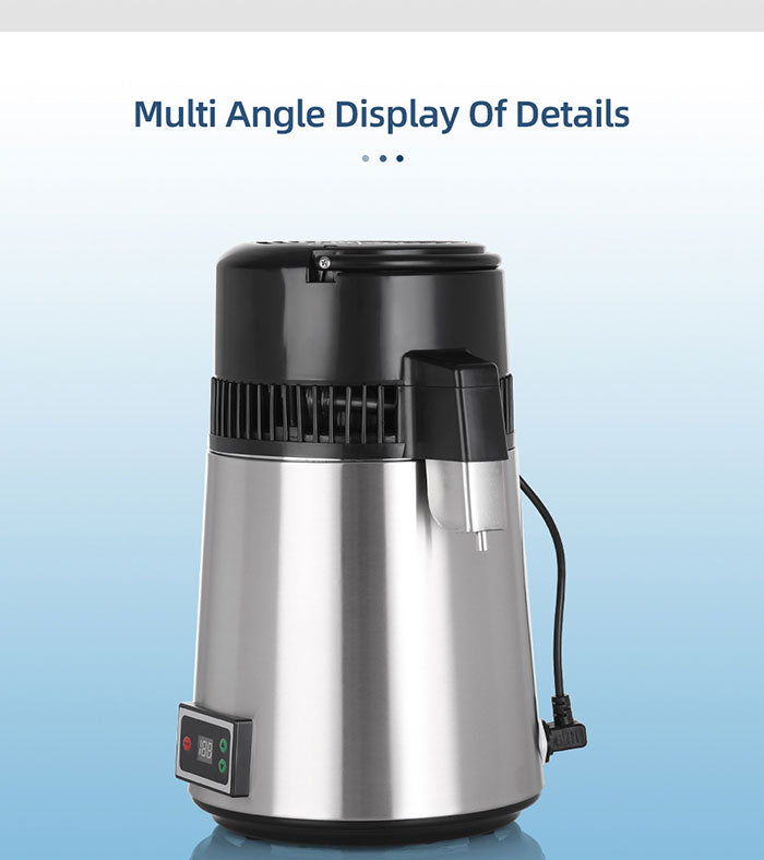 Water Distiller Stainless Steel Glass Bucket Single Screen Button With Adjustable Temperature 4L Water Distiller Stainless Steel Glass Bucket Single Screen Button With Adjustable Temperature 4L