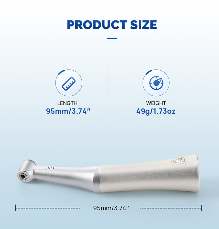 Dental 6:1 Reduction Endo Handpiece Contra Angle Mini Head Push Button - azdentall.com