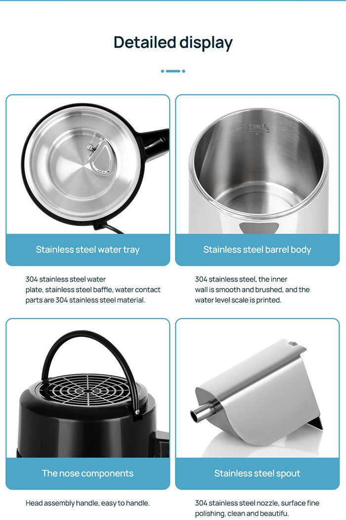 Water Distiller Stainless Steel Glass Bucket Single Button with Power Switch 4L Water Distiller Stainless Steel Glass Bucket Single Button with Power Switch 4L