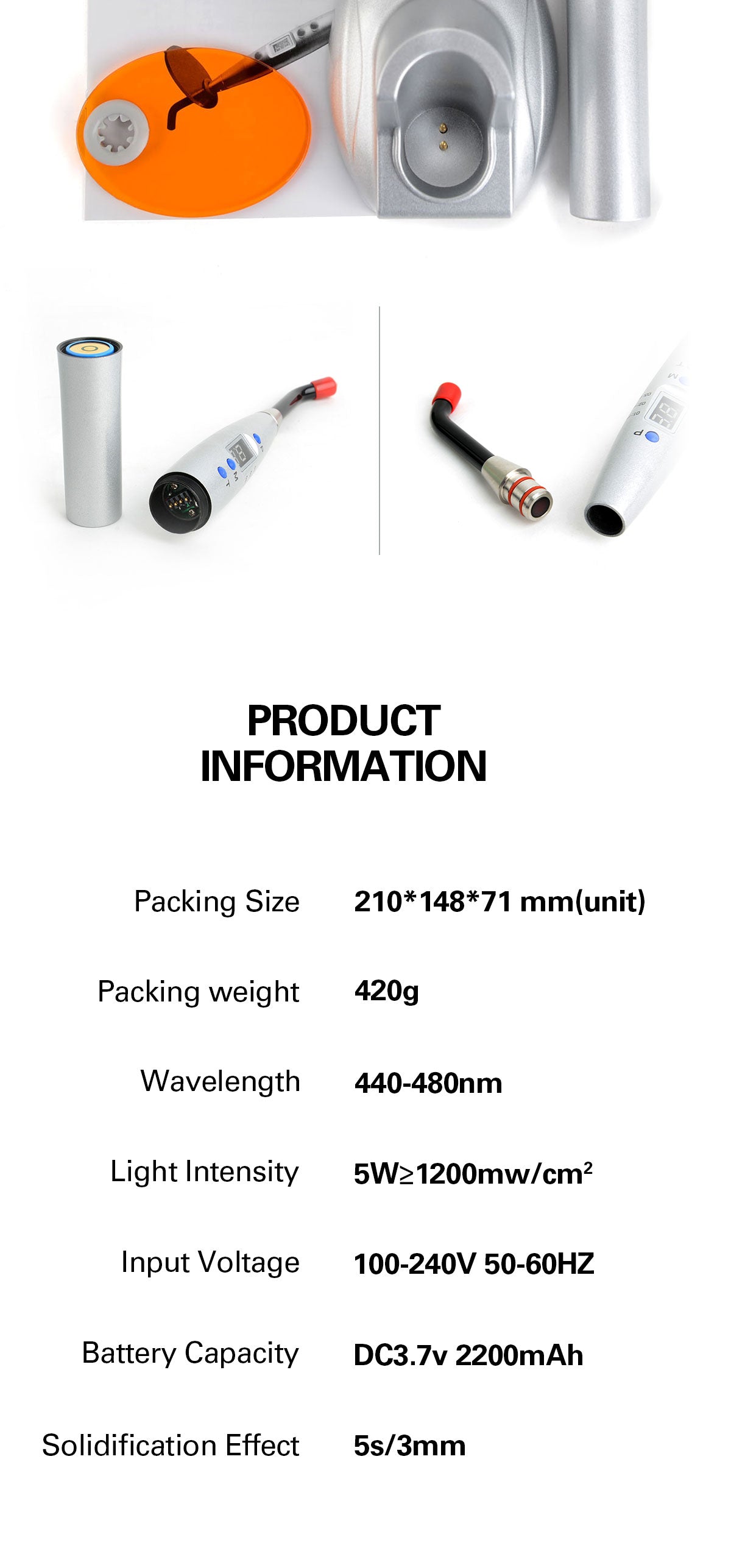 Dental Led Rainbow Curing Light Resin Cure Plastic Handle-azdentall.com Dental Led Rainbow Curing Light Resin Cure Plastic Handle-azdentall.com