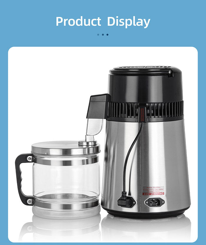 Water Distiller Stainless Steel Glass Bucket Single Screen Button With Adjustable Temperature 4L Water Distiller Stainless Steel Glass Bucket Single Screen Button With Adjustable Temperature 4L