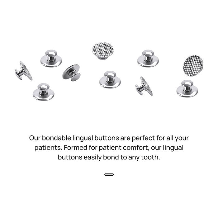 AZDENT Dental Lingual Button Orthodontic Metal Round Mesh Base Bondable 10/Bag AZDENT Dental Lingual Button Orthodontic Metal Round Mesh Base Bondable 10/Bag