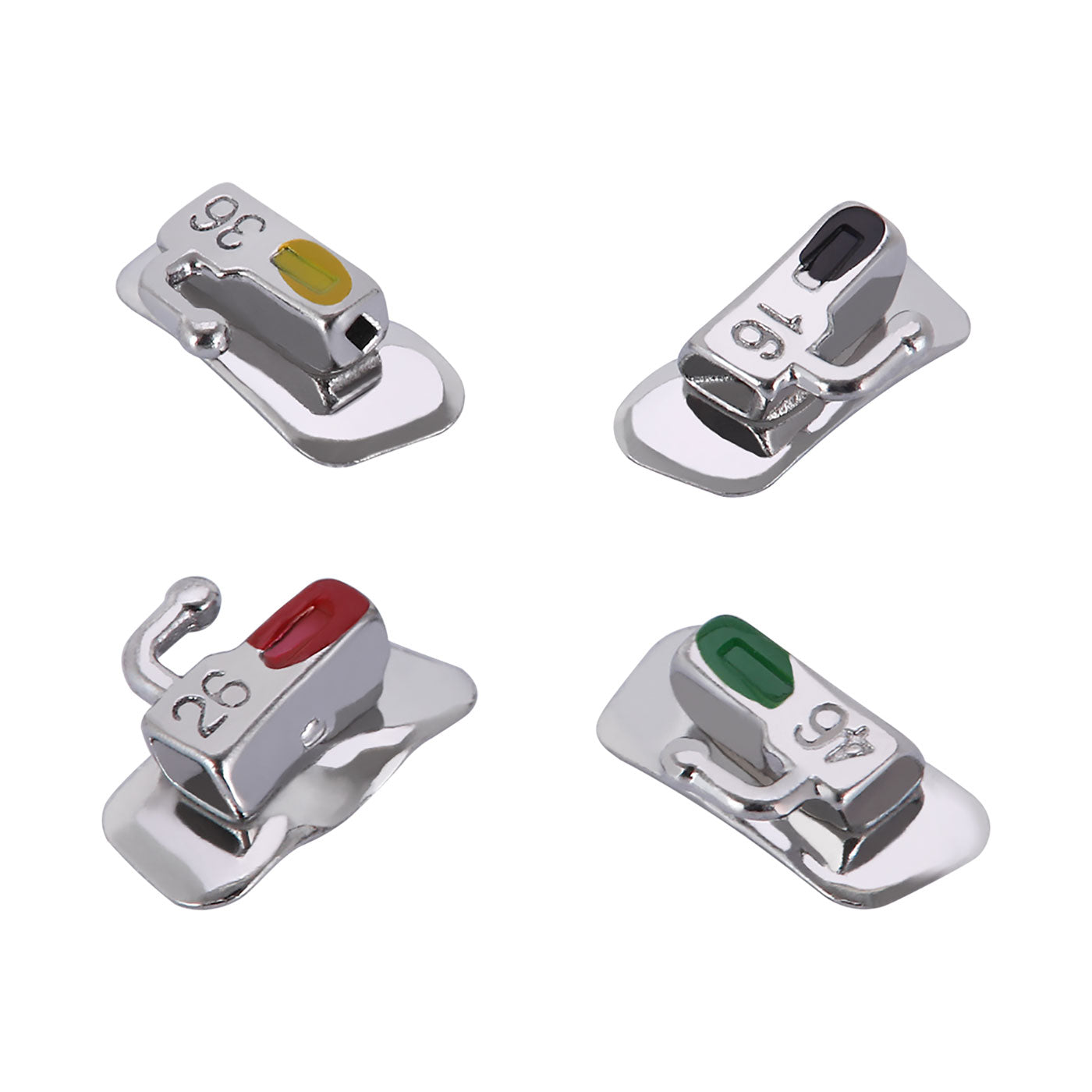  Dental Orthodontic Buccal Tube 1st Molar Bondable Non-Convertible Roth 0.018 Laser Mark 4pcs/Bag - all.com