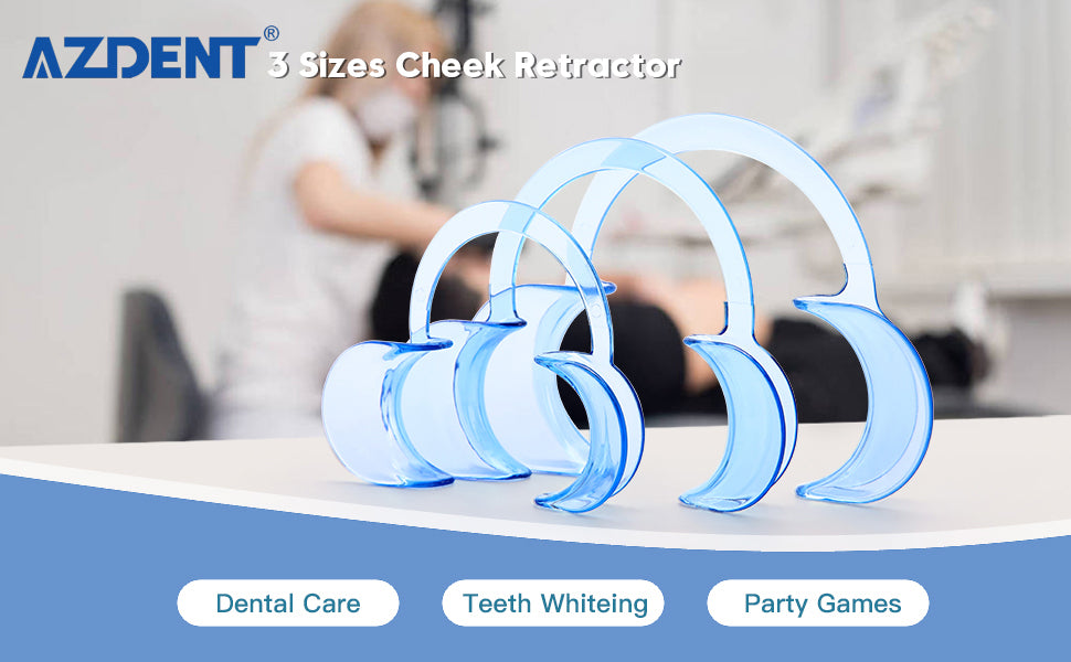 AZDENT Dental Cheek Retractors Mouth Opener Transparent C Shape S/M/L 10Pcs - azdentall.com
