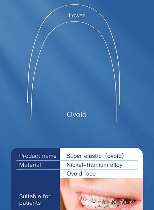 AZDENT Archwire NiTi Super Elastic Ovoid Round 0.016 Lower 10pcs/Pack - azdentall.com