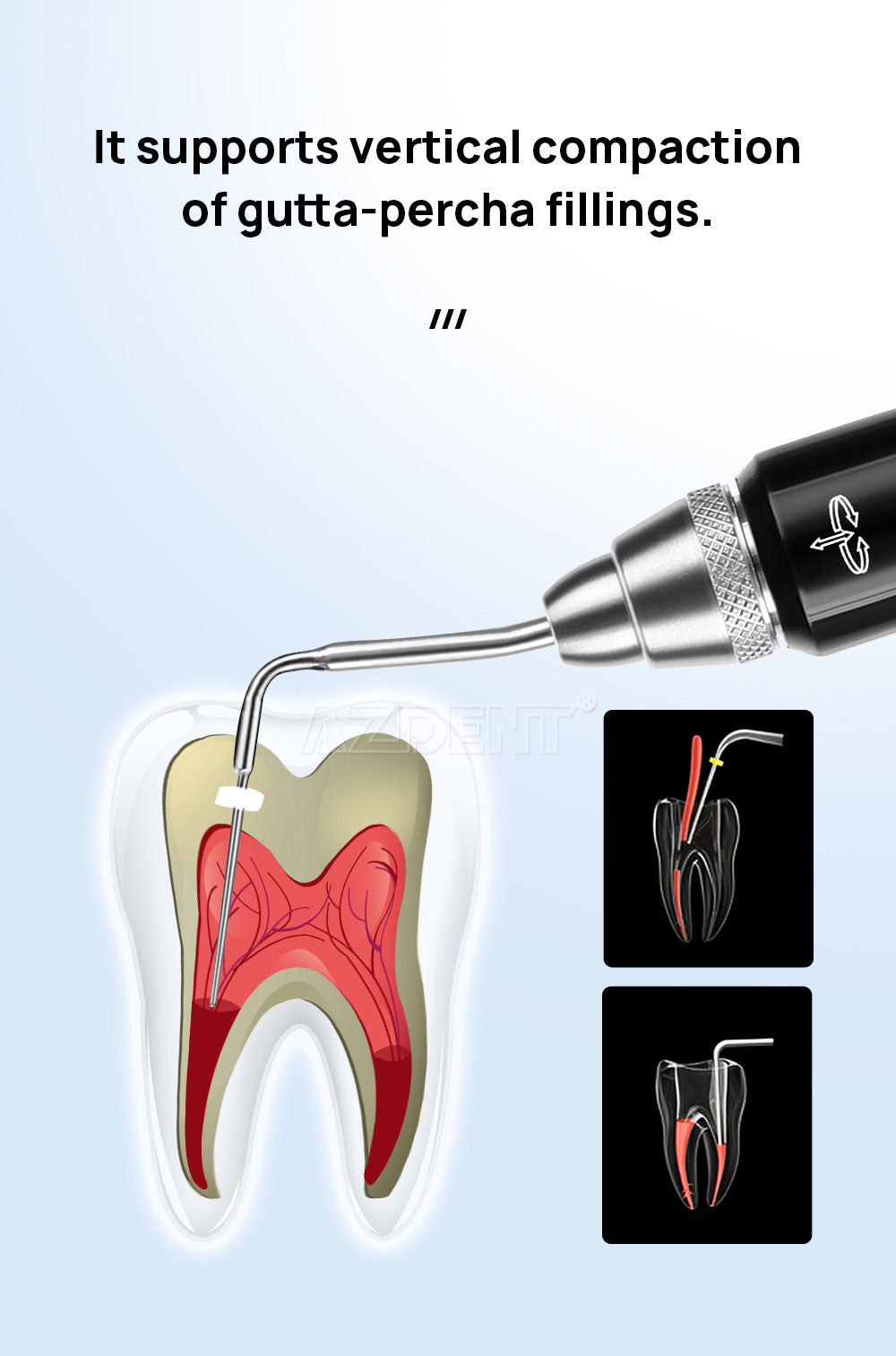 Dental Cordless Gutta Percha Obturation System Endo Heated Pen With 2 Tips