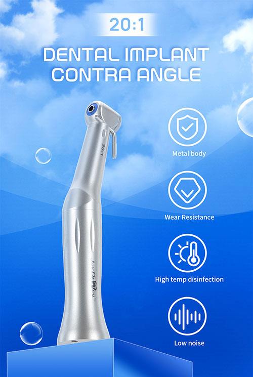Dental Implant Reduction 20:1 Low Speed Contra Angle Handpiece Push Button - azdentall.com