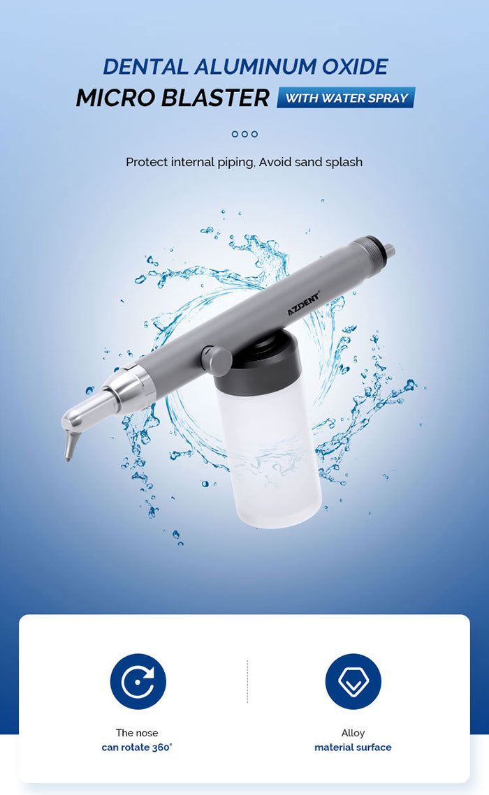 AZDENT Dental Aluminum Oxide Micro Blaster With Water Spray 360° Rotate 2/4Hole-azdentall.com