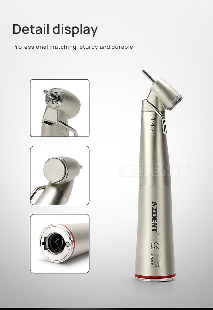 AZDENT Dental Implant Motor Surgical Brushless Color Touch Screen And 45 Degree 1:4.2 Increasing Fiber Optic Handpiece External Water-azdentall.com AZDENT Dental Implant Motor Surgical Brushless Color Touch Screen And 45 Degree 1:4.2 Increasing Fiber Optic Handpiece External Water-azdentall.com