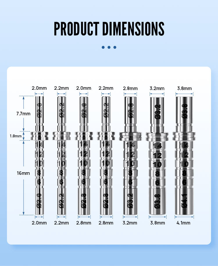 Dental Implant Depth Gauge Pin Stainless Steel Double Head 1pc/Pack - azdentall.com
