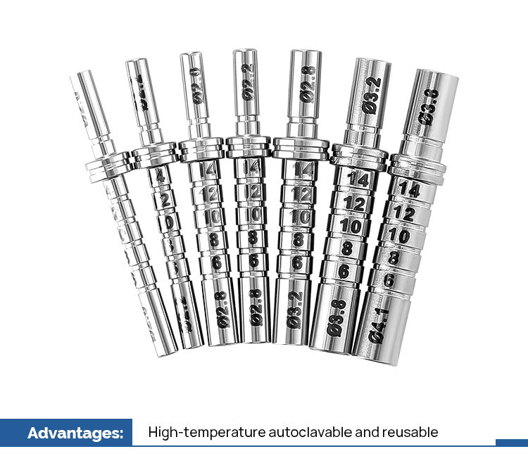 Dental Implant Depth Gauge Pin Stainless Steel Double Head 1pc/Pack - azdentall.com