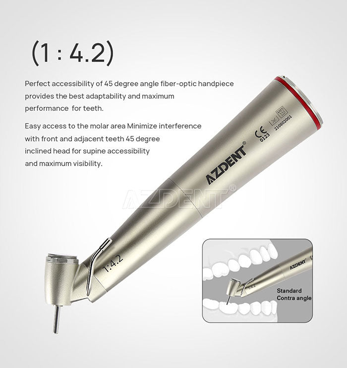 AZDENT Dental Implant Motor Surgical Brushless Color Touch Screen And 45 Degree 1:4.2 Increasing Fiber Optic Handpiece External Water-azdentall.com AZDENT Dental Implant Motor Surgical Brushless Color Touch Screen And 45 Degree 1:4.2 Increasing Fiber Optic Handpiece External Water-azdentall.com