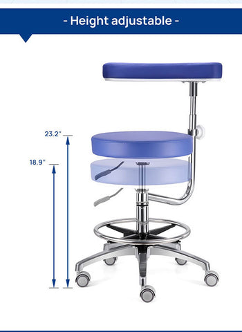 Dental Assistant Chair With 360 Degree Rotation Armrest PU Leather Height Adjustable - azdentall.com Dental Assistant Chair With 360 Degree Rotation Armrest PU Leather Height Adjustable - azdentall.com