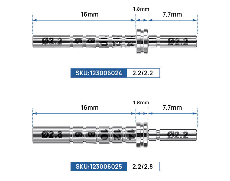 Dental Implant Depth Gauge Pin Stainless Steel Double Head 1pc/Pack - azdentall.com